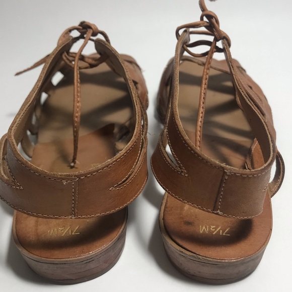 Vintage East Fifth Brown Low Wedge Gladiator Strappy Sandals Siz 7 1/2 - Picture 5 of 13